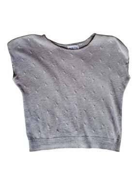 Vintage Colony Oatmeal Knit Sweater Top Neutral Minimalist Cottagecore Small